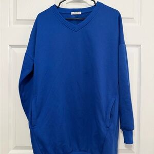 Vibrant Blue V-Neck Sweatshirt